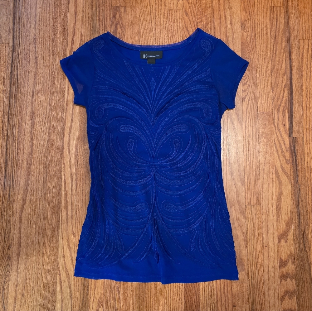 INC International Concepts Royal Blue Short Sleeve Top
